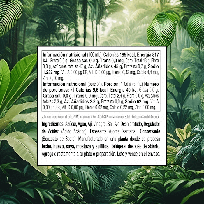 Tabla nutricional Sweet Chili